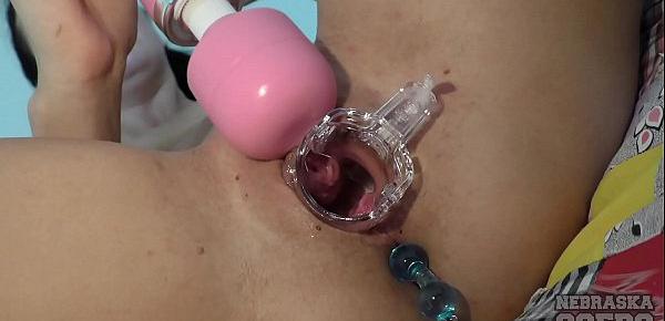  kinky day w23yo santana gyno speculum gape anal beads hitachi inside pussy walls convulse orgasm